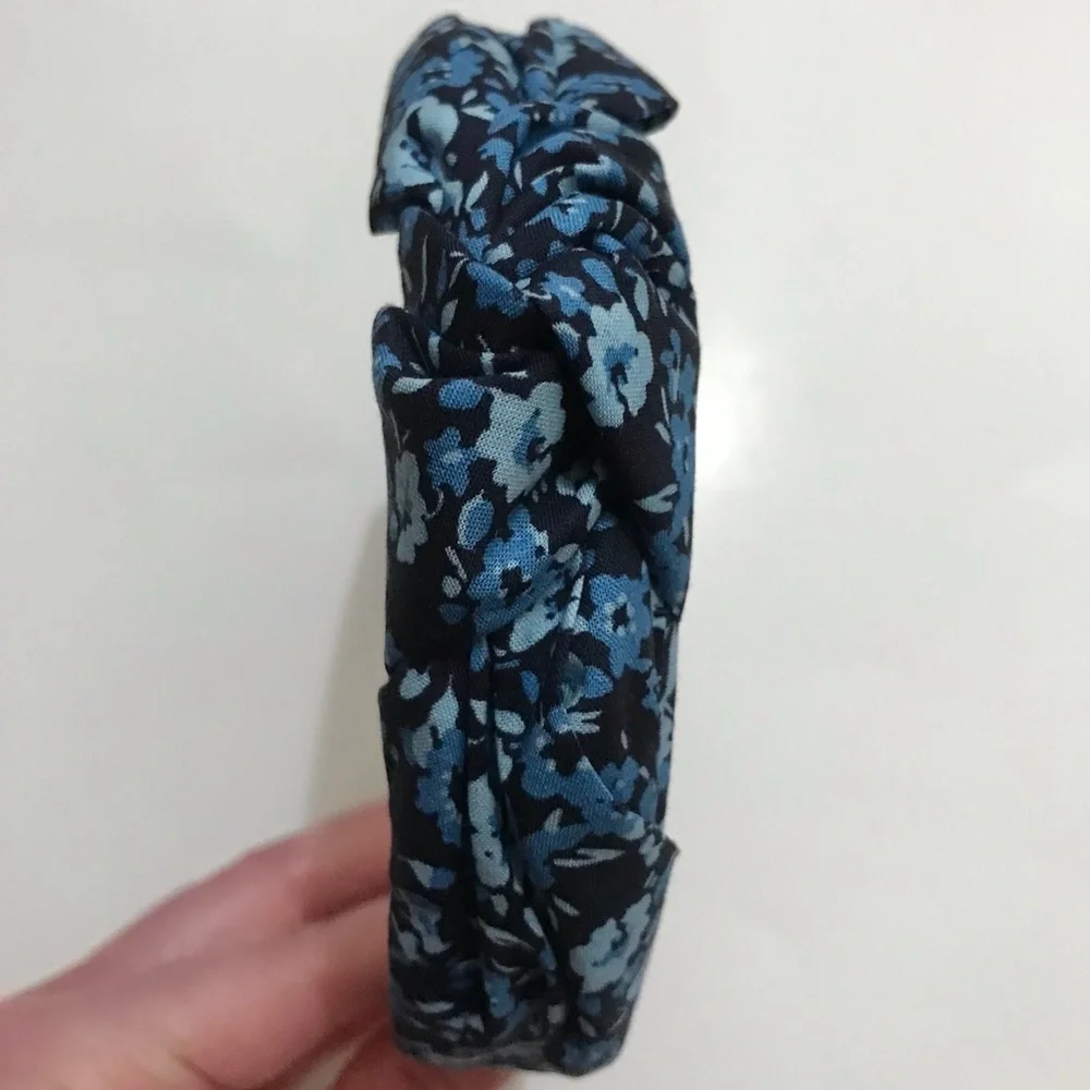 NWT J. Crew Floral Knot Headband, Boho Romantic Feminine Blue J. Crew Factory OS - Picture 6 of 11